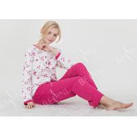 Buy cheap Large Floral Printed Womens Pyjama Sets 100% Combed Cotton Interlock Material product