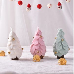 Buy cheap Handmade Christmas Party Crafts Mini Wool Felt Decoration Toys Tree Sharp For New Year from wholesalers