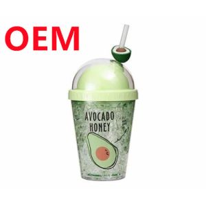 Custom 600ml Character Water Cup OEM Double Wall Anime Portable With Straw