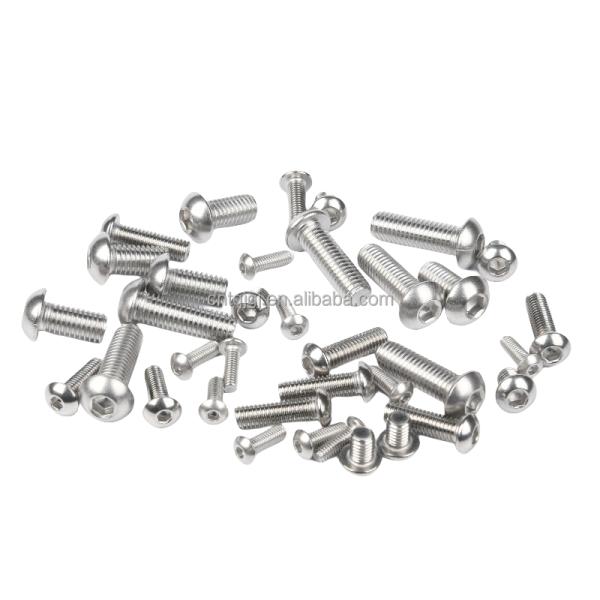 ANSI Standard 304 Stainless Steel 1 Inch Button Head Socket Cap Bolts Screws for INCH Measurement System Allen Hex Drive
