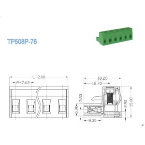 Buy cheap Single Level Pluggable Terminal Blocks , Pitch 7.62mm Brass Female Connector from wholesalers
