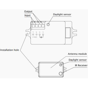 Planar Antenna 10Lux 50Lux Motion Sensor On Off Switch