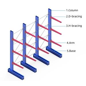 Buy cheap Cantilever Racking System for Long and Bulky Material Storage with Up to 2000kg per Arm and Powder Coated Finish from wholesalers