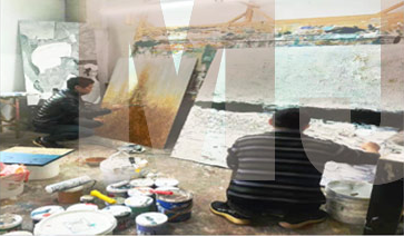 6 Color Print Method Hand Painted Abstract Painting on Canvas for Living Room Decor Modern Abstract Texture Wall Painting