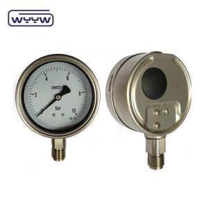 shock resistant back brass mount pressure gauge customized range