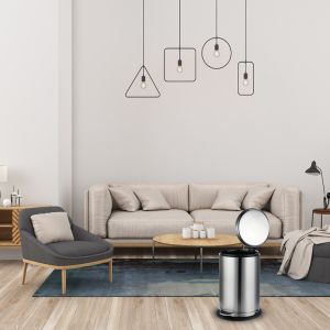 Buy cheap Silver Round 30L Stainless Steel Trash Can from wholesalers