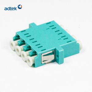 Quad Flange Fiber Optic Adapter LC/UPC OM3 OM4 Low Insertion Loss