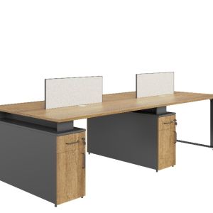 Two-Person Modular Office Desk Combination with customization Extendable Feature