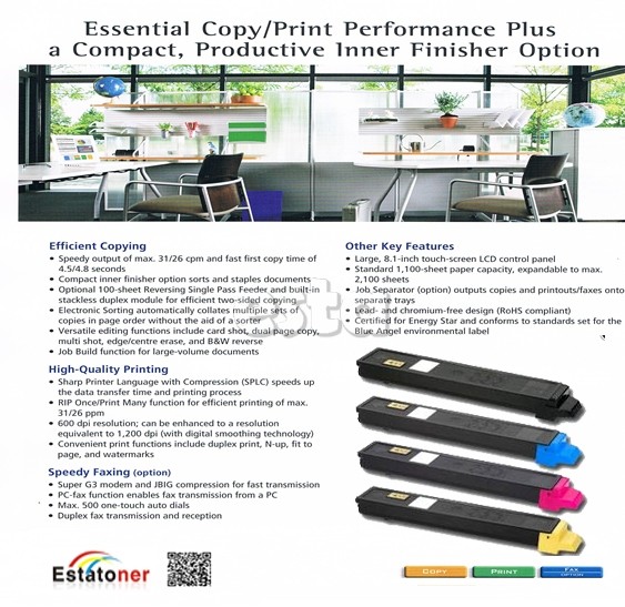 TK580 Kyocera Toner Cartridges FS - C5150DN 4- Pack Black / Cyan / Magenta / Yellow