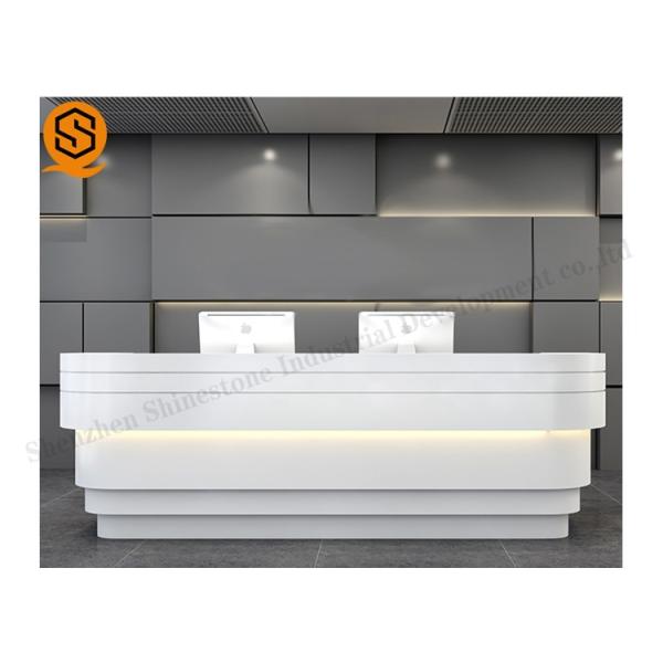 ODM Led Solid Surface Reception Desk Office Receptionist Furniture Joints