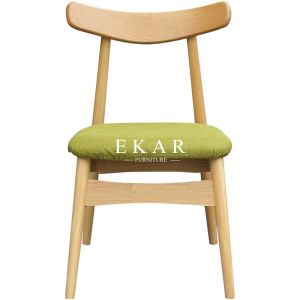 Buy cheap Modern Nordic Designs Furniture No Arm Oak Wooden With Seating Cushion Fabric Dining Chair from wholesalers