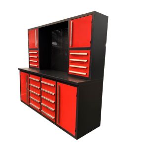 Customized Support Heavy Duty Wheels Iron Garage Workbench with Mechanical Tool