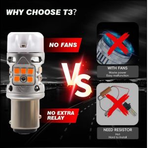 Buy cheap Newest Innovative T3 Dual Color Switchback CANBUS LED Bulb 1157 BAY15D With 1200LM Anti Hyper Flash Amber Turn Signal Light and White DRL from wholesalers