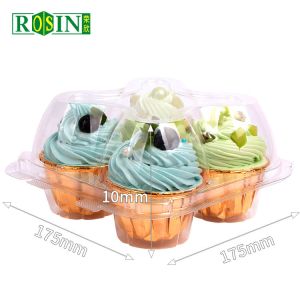 Buy cheap 4 Hole Plastic Cupcake Packaging With Transparent PET Hinge Clamshell from wholesalers