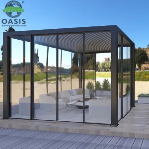 Buy cheap Bioclimatic Motorized Outdoor Pergola with Rain Wind Sensor and PVDF Powder Coated Customized Colors from wholesalers