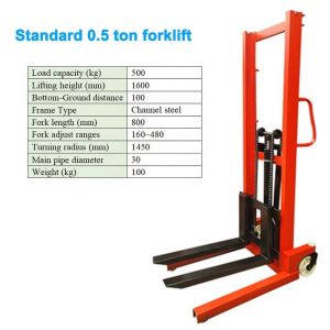 Buy cheap 500 kg Mini Manual Forklift Stacker with Durable Design from wholesalers