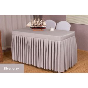 Buy cheap blue Washable 100% Polyester Restaurant Table Skirt from wholesalers