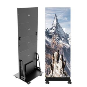 P1.25 LED Poster Display Front Service Standing & Foldable 1x5 For Exhibitions