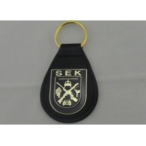 SEK Leather Key Chain Iron Personalized Leather Keychains With Brass Plating