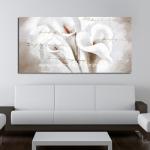 Abstract Large Floral Canvas Wall Art 24in X 48in For Interior Home Decoration