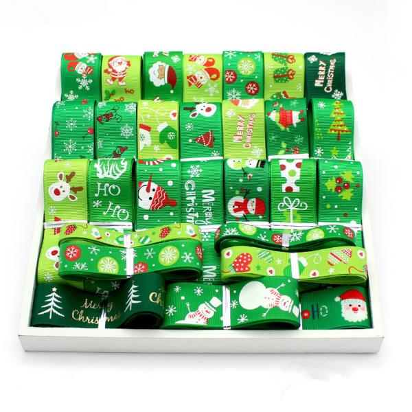 Christmas Grosgrain Ribbon Custom Printed Grosgrain Ribbon Logo For Merry