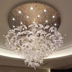 Buy cheap Hotel Lobby Cockscomb Shaped Chandelier Hall Front Desk Shopping Mall Beauty Salon Jewelry Store Glass Art Deco Chandelier from wholesalers
