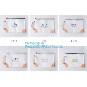 Clear vinyl Drawstring Bag, plastic custom printed pencil case, silicone DIY