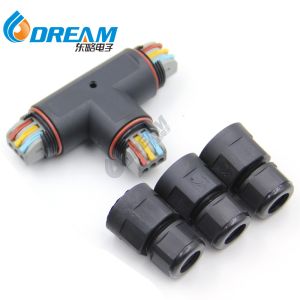 Buy cheap Quick Locking 2Ways Electric Wire Connector M25 Assembly Tee 25A AC Connector IP68 Led Light Waterproof Cable Connector from wholesalers