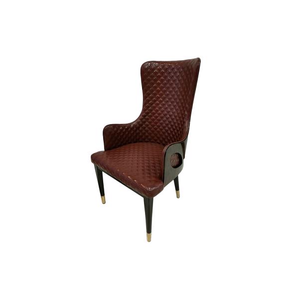 Quality High Back 104cm Wrought Iron Upholstered Dining Chairs for sale