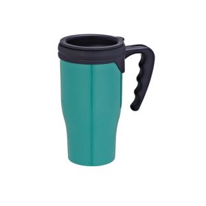 Buy cheap 14oz travel mug with handle light green mug screwing lid slip to open FDA/LFGB/CA65/CE/E from wholesalers