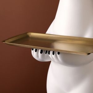 Buy cheap Creative White Polar Bear Side Table Large Floor Stand Decor With Tea Tray from wholesalers