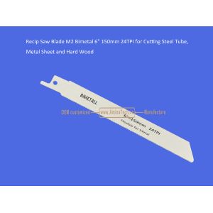 Buy cheap Reciprocating,Recip Saw Blade M2 Bimetal 6" 150mm 24TPI for Cutting Steel Tube, Metal Sheet and Hard Wood,Power Tools from wholesalers