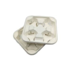 Buy cheap Degradable Leakproof 4 Hole 215x215x47.3mm Paper Cup Holders from wholesalers