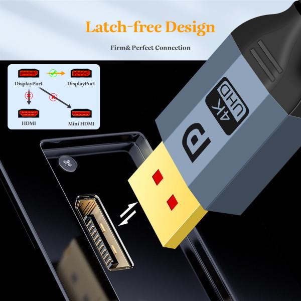 4K 60Hz Dp 1.2 Oxygen Free Copper Cable For Multimedia Audio Video