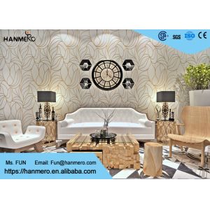Buy cheap White Modern Wall Covering Non Woven Wallpaper Sound Absorbing With Geometric Pattern from wholesalers