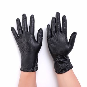 Buy cheap Diamond Dotted Black Nitrile Gloves from wholesalers