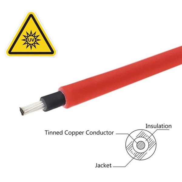 Quality 10 AWG 6mm2 XLPE Solar Cable 200m Roll Tinned Copper for sale