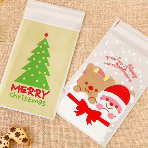 CUSTOM DESIGN CANDY BAGS WITH GOLDEN TWIST TIES CLEAR PLASTIC TREAT BAGS FOR COOKIE CANDY SNACK WRAPPING