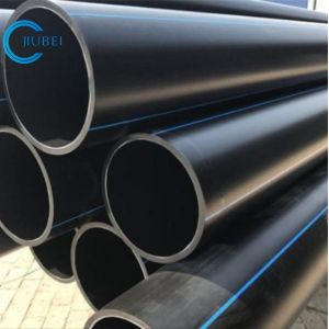 China Black With Blue Strips PN10 ISO4427 HDPE Pipe For Water Supplying System Supplier on sale