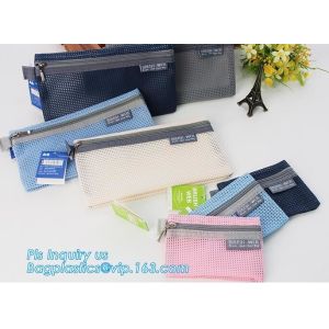 Buy cheap promotional zipper bag mesh file bags organizer, eco-friendly PVC A4 mesh material case file document bag, Nylon mesh do from wholesalers