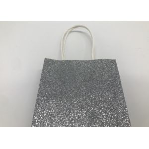 Buy cheap Funny Silver Christmas Party Gift Bags Full Glittered Paper Twisted Handle Unusual from wholesalers