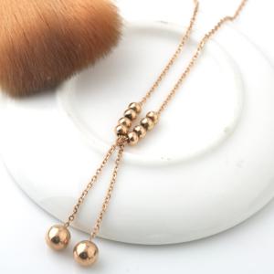 China Round beads Stainless Steel Jewelry Necklace, Pendant bead necklaceswith rose gold color on sale