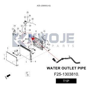 Buy cheap OEM F25-1303810 Auto Parts Engine Water Outel Pipe For Chery Jetour L9 from wholesalers