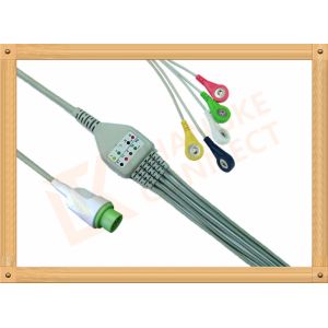 Buy cheap DLanet 50 LT 12 Pin  5 Lead Ecg Cable Snap IEC Flexibility And Durability from wholesalers