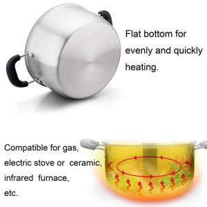 Best Selling Silver Cook-pot Kitchenware Multiple Sizes Pots Circle Cooking Soup