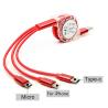 Buy cheap Scalable Flat 3 In 1 1.2m Retractable Charging Cable Micro USB To USB from wholesalers