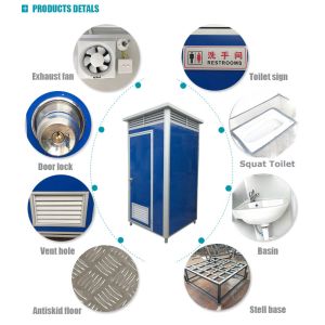 Blue 50mm EPS Sandwich Panel Portable Movable Toilet