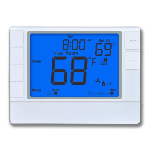 Precise Temperature Heat Pump Thermostat with Orange Backlight 4 Programmable