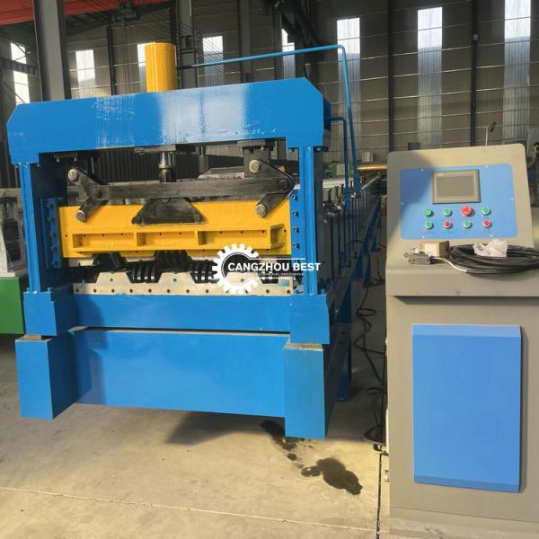 Plc Control Steel Decking Floor Roll Forming Machine Automatically Galvanized