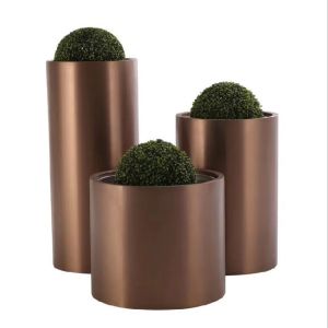 Buy cheap Powder Coated Galvanized Iron Matte Planter Flower Pot from wholesalers